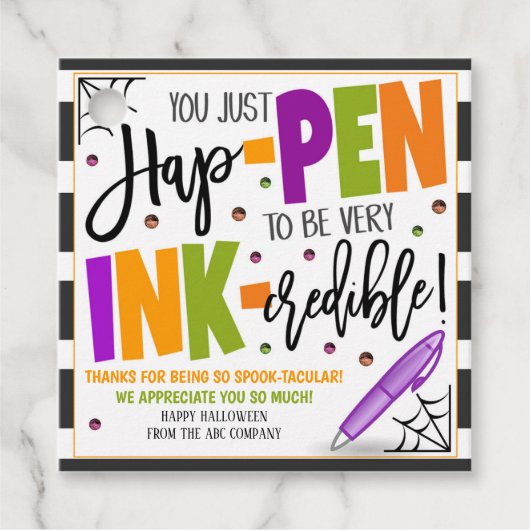 ハロウィンペンありがとうギフトラベル フェイバータグ (正面)