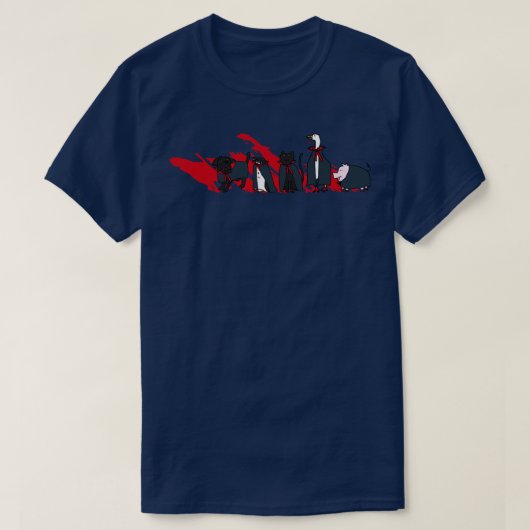 ハロウィンホラーかわいい吸血鬼の動物 Tシャツ (デザイン正面)
