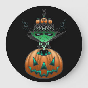 ハロウィンホラーパンクゾンビ ラージ壁時計