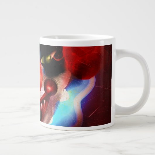 ハロウィンホラー怖いピエロ パーソナライズされた ジャンボコーヒーマグカップ (右)