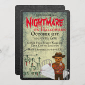 ハロウィンホラー悪夢パーティー 招待状 (正面/裏面)