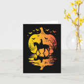 ハロウィンホースシルエットカボチャヴィンテージ衣装 カード (黄色い花)