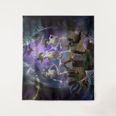 ハロウィンホームダウンスローダウン、ライン踊りスケルトン タペストリー (正面)