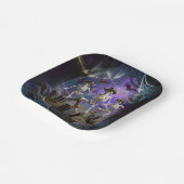 ハロウィンホームダウンスローダウン、踊りスケルトン ペーパープレート (傾斜あり)