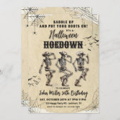 ハロウィンホームダウン誕生日パーティー，ウェスタン 招待状 (正面/裏面)