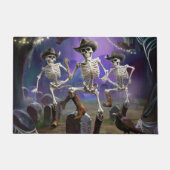 ハロウィンホームダウン、ライン踊りスケルトン ドアマット (正面)