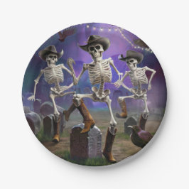ハロウィンホームダウン、ライン踊りスケルトン ペーパープレート