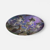 ハロウィンホームダウン、ライン踊りスケルトン ペーパープレート (アングル)