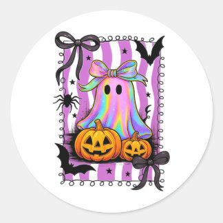 ハロウィンボウシャツカワイイスカルカボチャスイーツおもしろい ラウンドシール