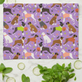 ハロウィンボクサー犬 キッチンタオル (折り畳み)