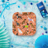 ハロウィンボクサー犬 ペーパープレート (パーティー)