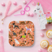 ハロウィンボクサー犬 ペーパープレート (パーティー)