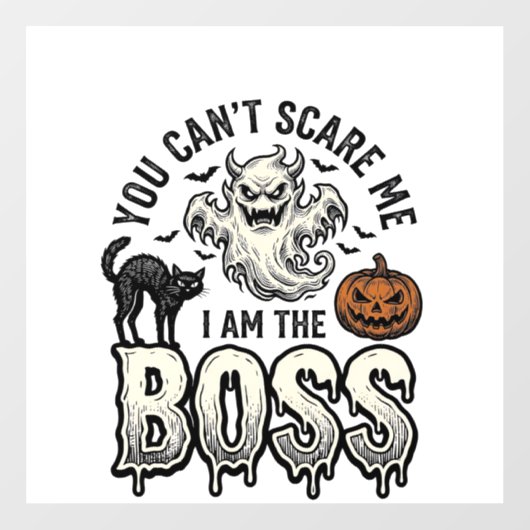 ハロウィンボスゴーストビンテージ彫刻Tシャツデザイン ウィンドウサイン (シート)