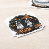 ハロウィンボストンテリアドッグス ペーパーコースター (アングル)