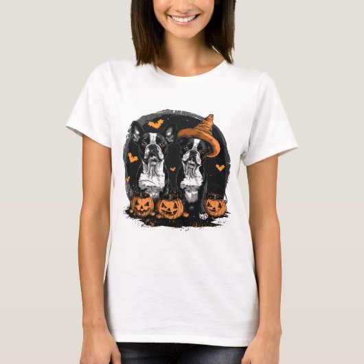 ハロウィンボストンテリアドッグス Tシャツ (正面)