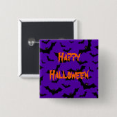 ハロウィンボタン-こうもり 缶バッジ (正面&裏面)