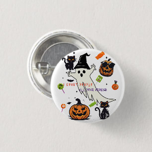 ハロウィンボタン,不気味I幽霊ピープルブラックキャット 缶バッジ