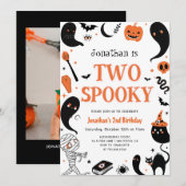 ハロウィンボーイ写真第2誕生日パーティー 招待状 (正面/裏面)