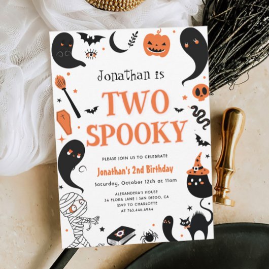 ハロウィンボーイ写真第2誕生日パーティー 招待状