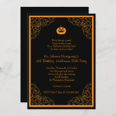 ハロウィンボール 誕生日 コスチューム パーティー 招待状 (正面/裏面)