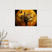 ハロウィンポスター – 怖いこうもりポスター ポスター (キッチン)