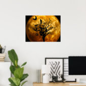 ハロウィンポスター – 怖いこうもりポスター ポスター (ホームオフィス)