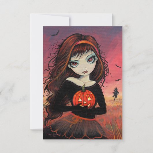 ハロウィンポストカード 秋の炎 カード (正面)