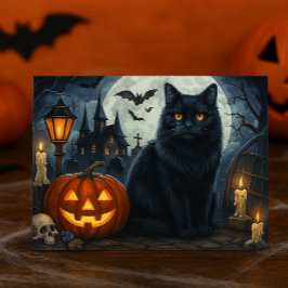 ハロウィンポストカード 黒猫 ポストカード