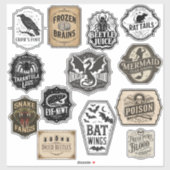 ハロウィンポーションボトル品揃えラベル シール (シート)