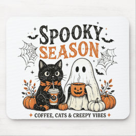 ハロウィンマウスパッド おばけ ネコ 珈琲 マウスパッド