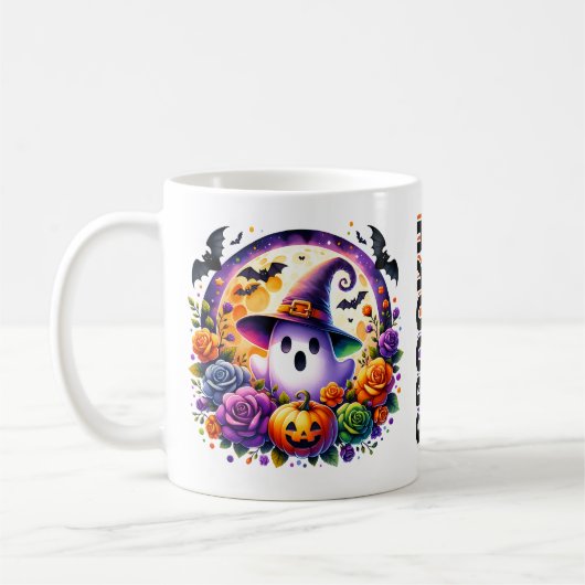 ハロウィンマグと幽霊 コーヒーマグカップ (左)