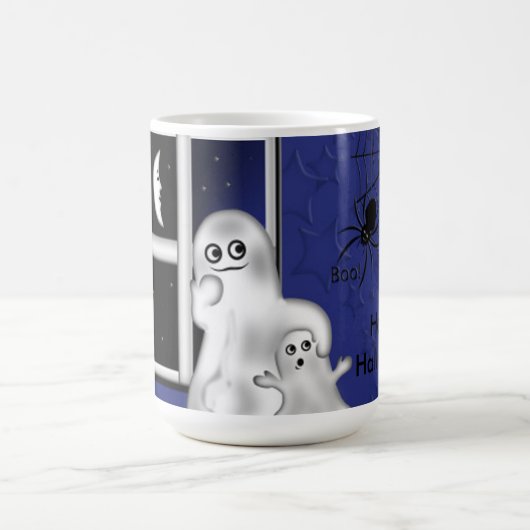 ハロウィンマグカップ/幽霊と月 コーヒーマグカップ (中央)