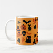 ハロウィンマグカップ 黒 オレンジ コーヒーマグカップ (左)