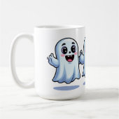 ハロウィンマジックの手を繋ぐ幸せな幽霊トリオ 🍭 コーヒーマグカップ (左)