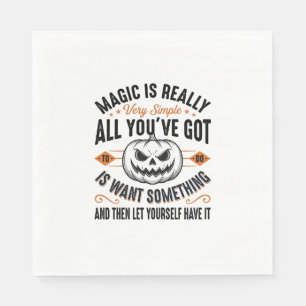 ハロウィンマジックパンプキンレトロベクターTシャツデザイン スタンダードランチョンナプキン