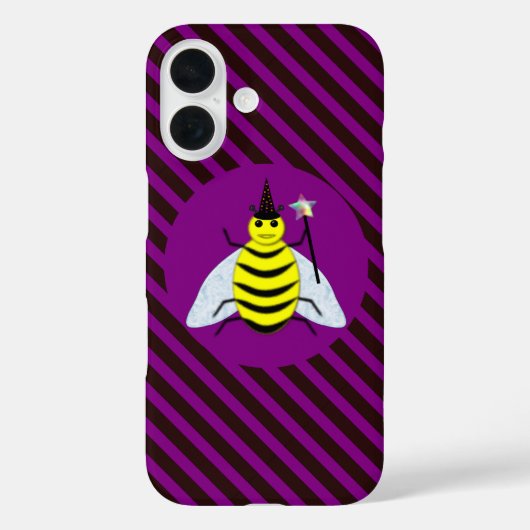 ハロウィンマジックビーウィザード紫と黒のストライプ Case-Mate iPhoneケース (裏面)