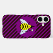ハロウィンマジックビーウィザード紫と黒のストライプ Case-Mate iPhoneケース (裏面 (横))