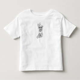 ハロウィンマスカレードキャット ブラックラインアート トドラーTシャツ