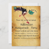 ハロウィンマスカレードパーティー、羊皮紙 招待状 (裏面)