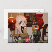 ハロウィンマスクとフィギュア ポストカード (正面/裏面)