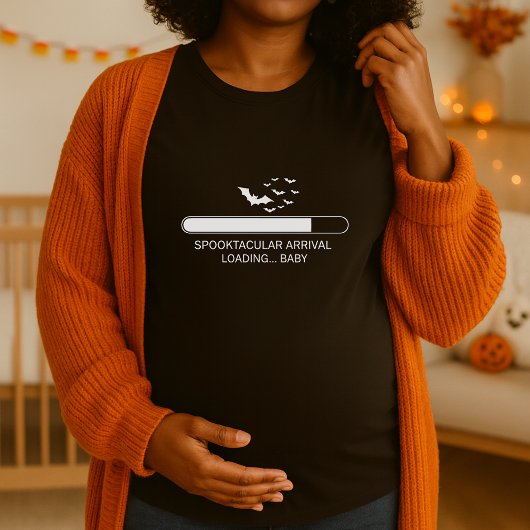 ハロウィンマタニティ ローディング進行中の赤ちゃん Tシャツ