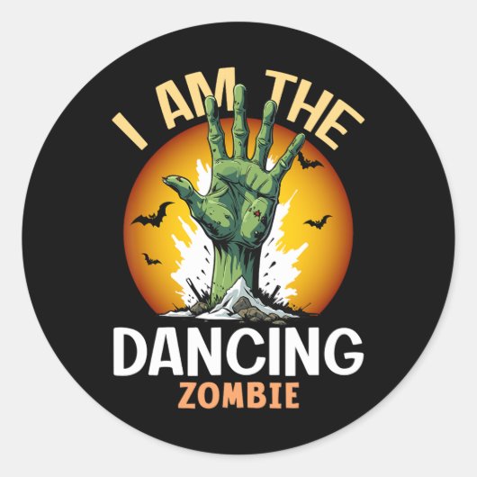 ハロウィンマッチング踊りゾンビコスチューム ラウンドシール (正面)