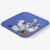 ハロウィンママと子猫と幽霊紙 ペーパープレート (傾斜あり)