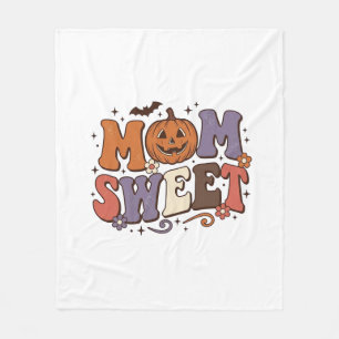 ハロウィンママ甘いカボチャビンテージTシャツデザイン_1 フリースブランケット