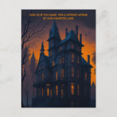 ハロウィンマンシ幽霊のよく出るョンコスチュームパーティの招待状 シーズンポストカード (正面)