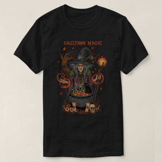 ハロウィンマントップス 魔女 Tシャツ (デザイン正面)