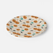 ハロウィンミッドセンチュリーカボチャのパターン ペーパープレート (アングル)