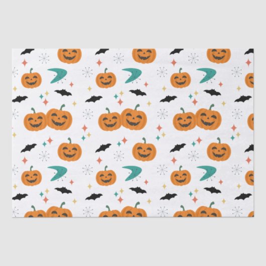 ハロウィンミッドセンチュリーパンプキンパターン 薄葉紙 (正面)