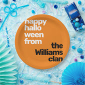 ハロウィンミニマルシンプルパーティーモダンオレンジ ペーパープレート (パーティー)