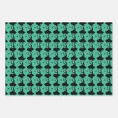 ハロウィンムードパープルオレンジとターコイズ ラッピングペーパーシート (正面3)